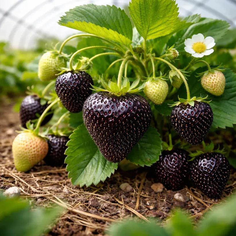 🍓Giant Black Diamond Strawberry – Sweet, delicious, nutritious, and easy to grow at home.