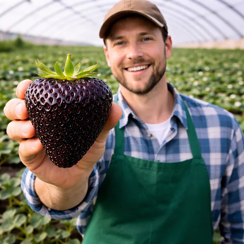 🍓Giant Black Diamond Strawberry – Sweet, delicious, nutritious, and easy to grow at home.