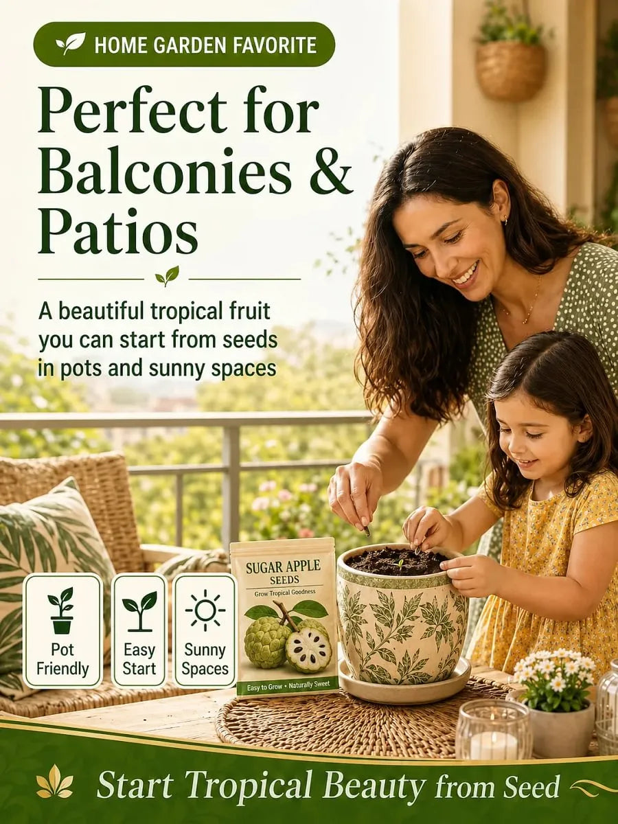 🍐✨Live Sugar Apple Seeds – Sweet Tropical Fruit for Home Gardenarden