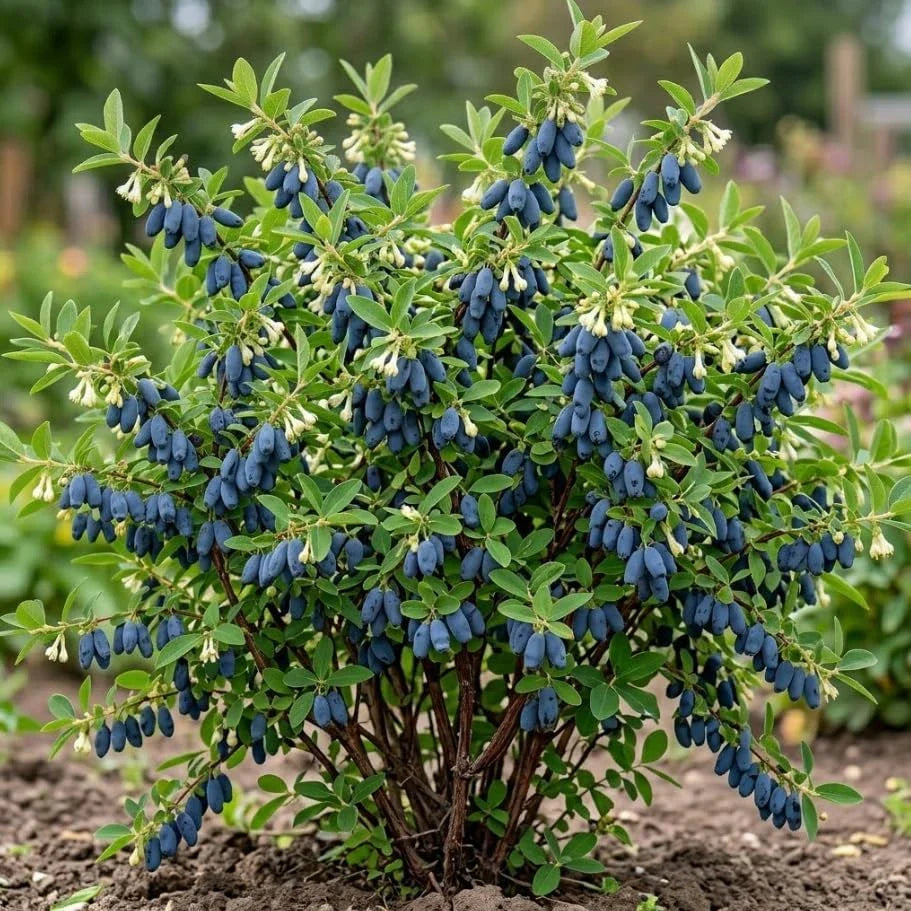 Haskap Berry Live Plant – Cold Hardy Blue Honeysuckle Bush Seedling