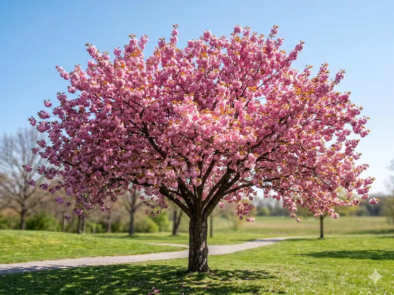 Flowering Cherry Tree – Double Pink Blooms,  Tall Live Plant