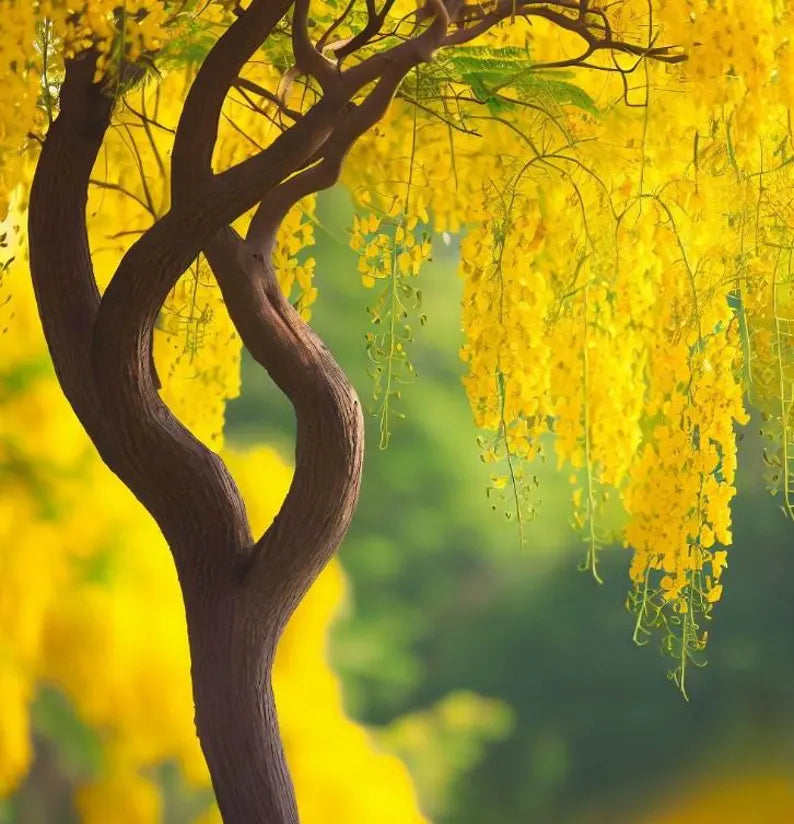 Cassia fistula (Golden Rain Tree) Tree , Medium-Sized, Beautiful, Showy Golden Flowers, Drought-Tolerant, Low Maintenance